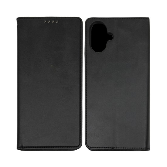 Leather Flip Cover with Internal Pocket for Samsung Galaxy A07 Black